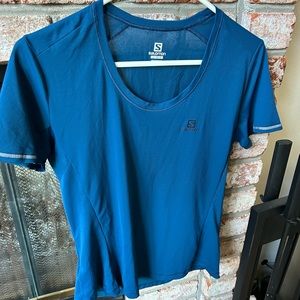 SALOMON AGILE SHORT SLEEVE ATHLETIC‎ Hiking TEE Color Teal Women’s Size M